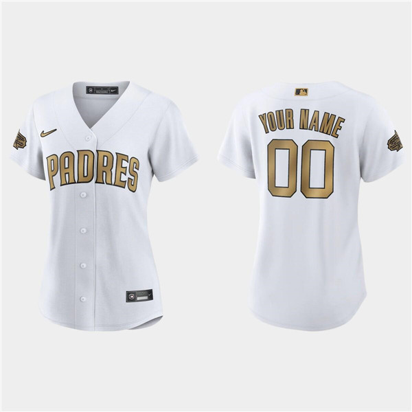 Women's San Diego Padres Active Player Custom White 2022 All-Star Stitched Baseball Jersey(Run Small)